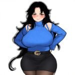 hmm see, my outfit blue like b..