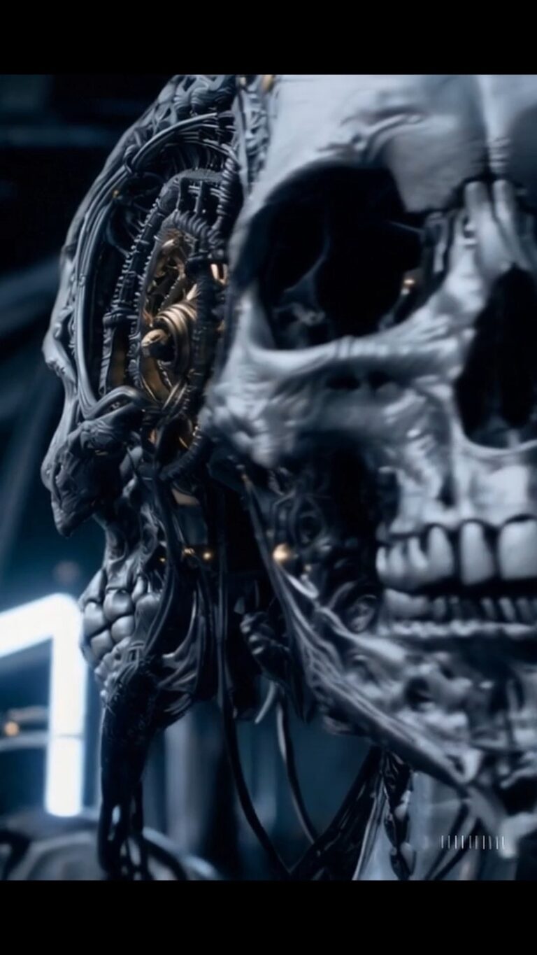 Lose yourself to the hypnotic spin of a digital skull as grim electronic music p