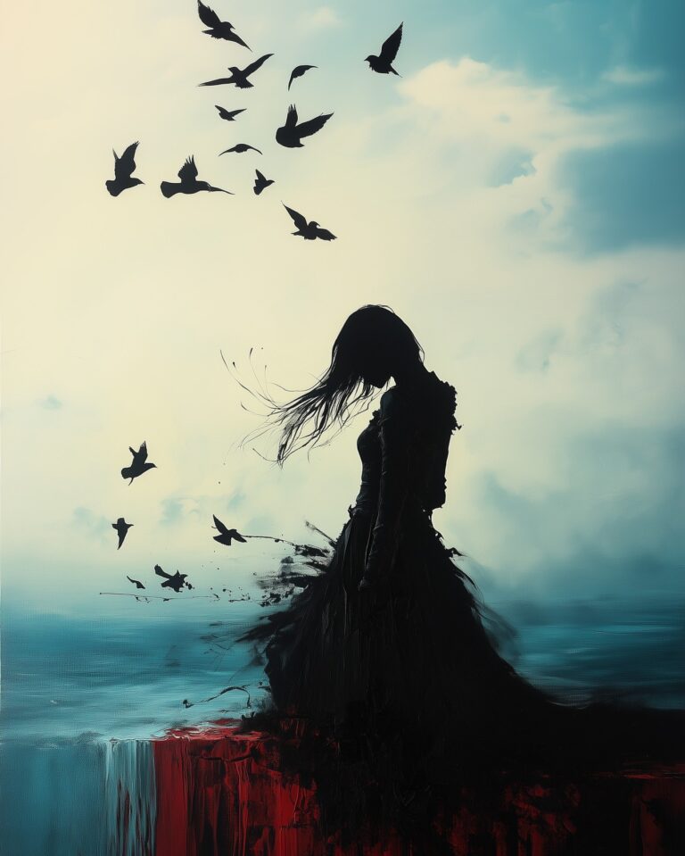 "Whispers of the lost, carried on raven wings."