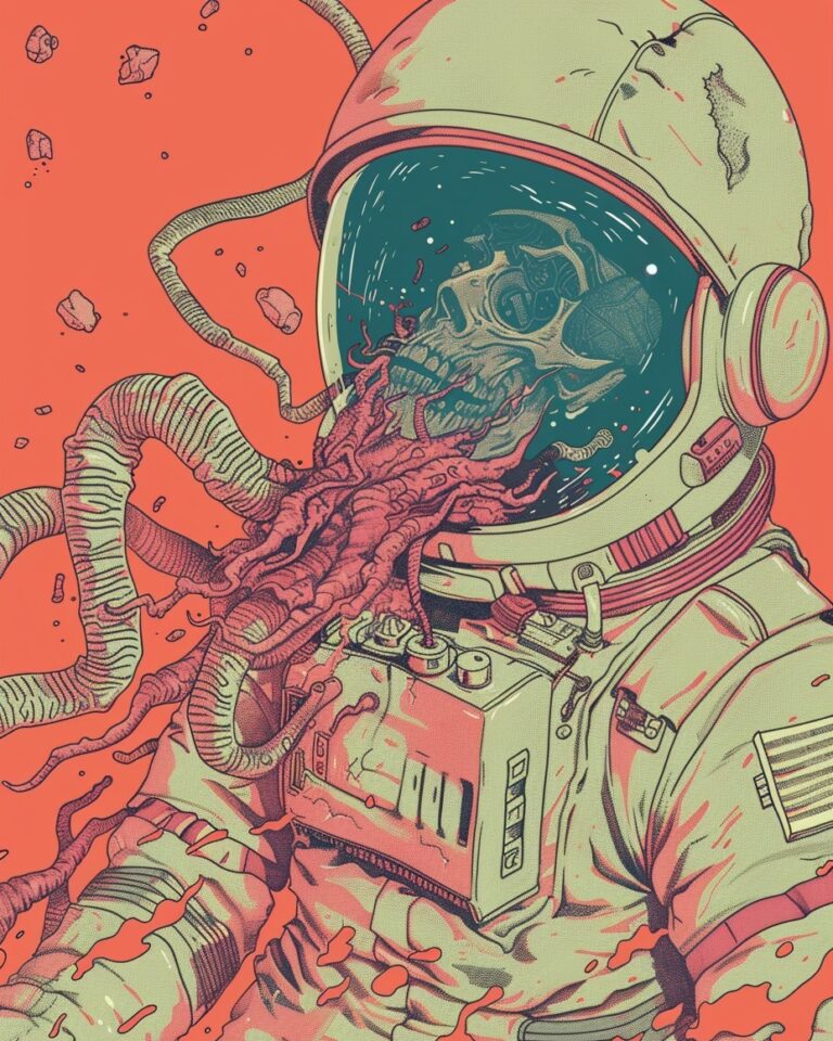 "Lost in space, where nightmares bloom and cosmic horrors take hold—otherworldly