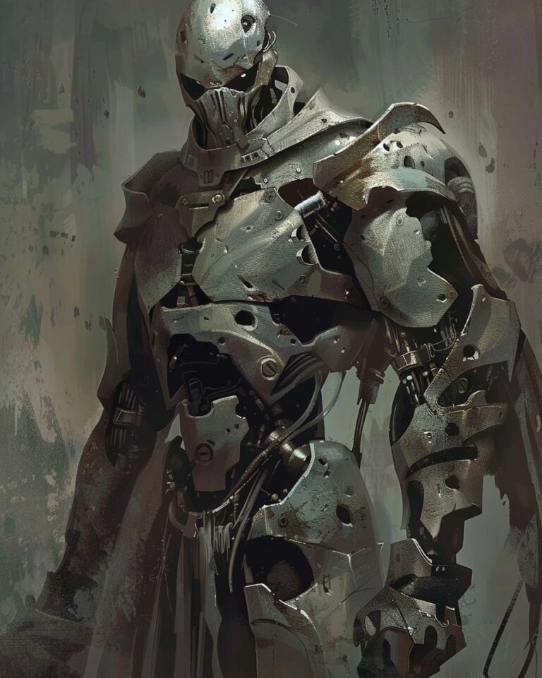 Armor-clad, battle-worn, and ready for a dystopian future. These robotic warrior