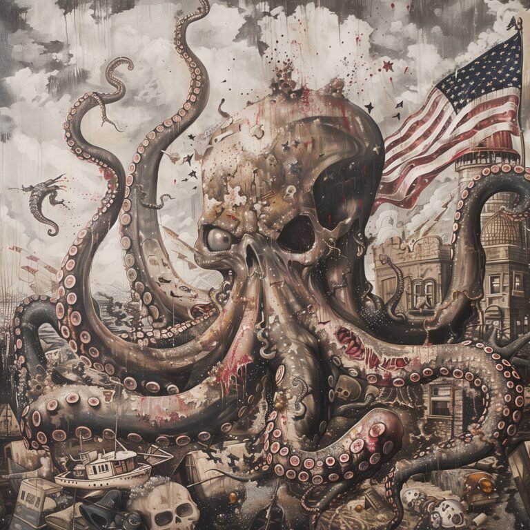 "An artwork that captures the dark, tangled forces lurking beneath the surface.