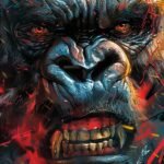 "Unleashing the primal power within!  These vibrant, intense gorilla portraits b
