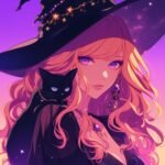 Magic in the air, and a black cat's stare  Witches and their feline friends make