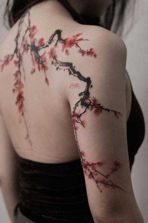 cherry blossom tattoos for women