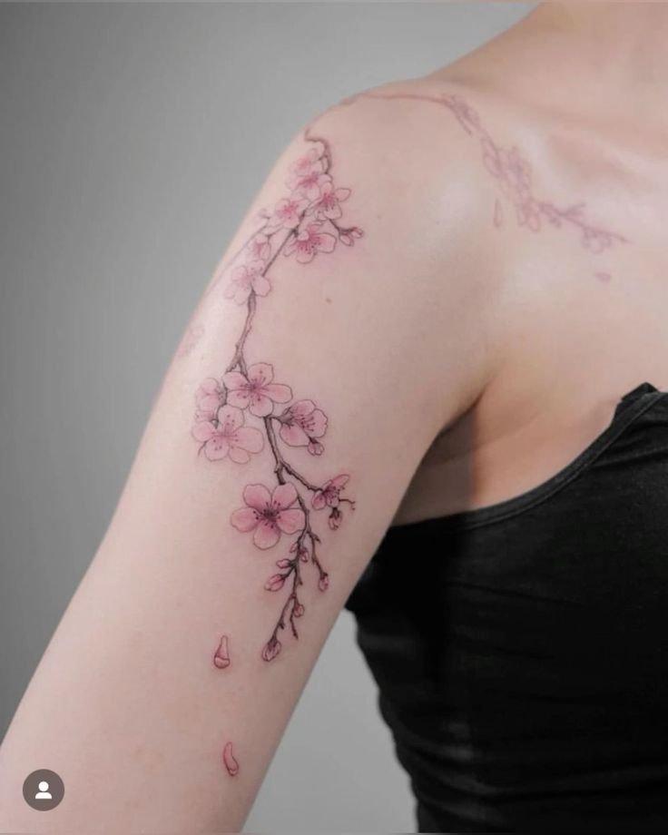 cherry blossom tattoos for women