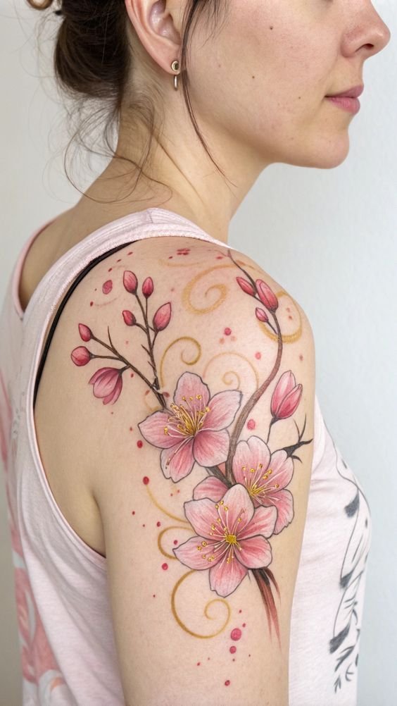 cherry blossom tattoos for women