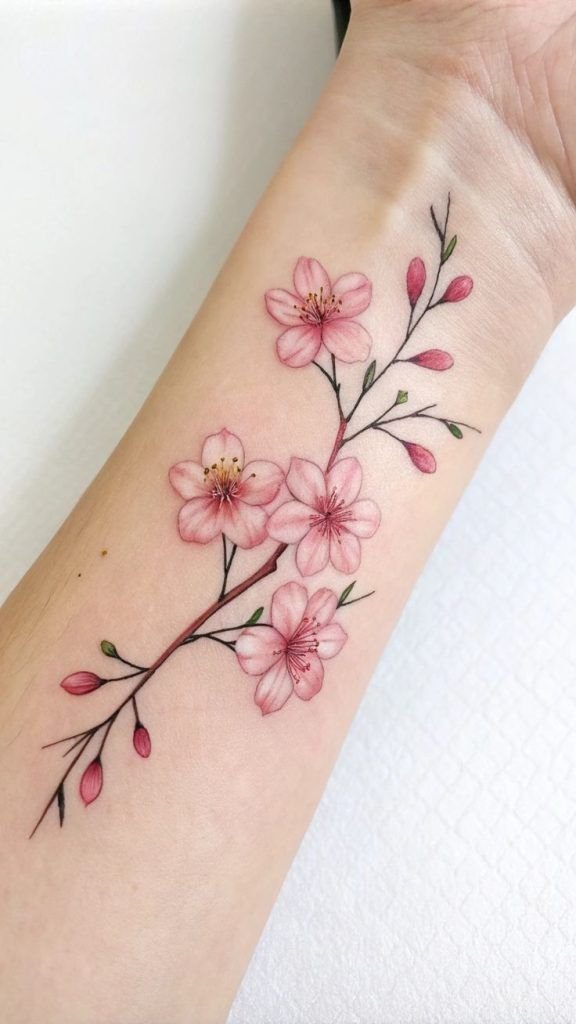 cherry blossom tattoos for women