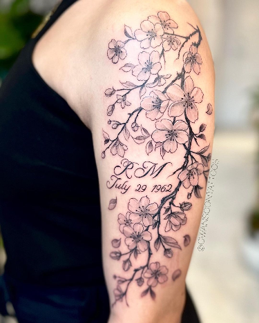 cherry blossom tattoos for women