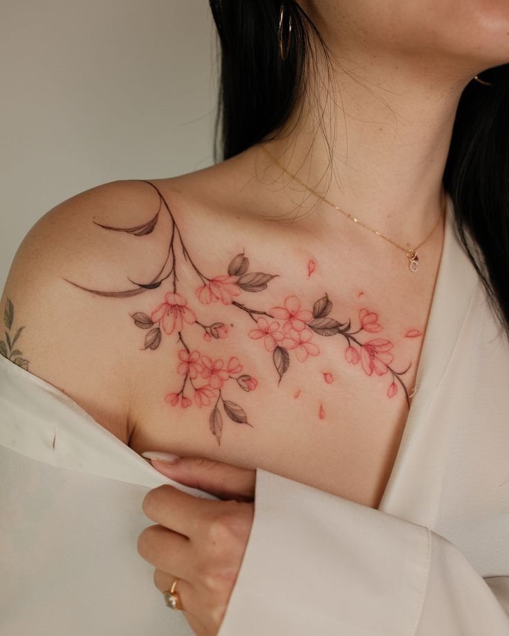 cherry blossom tattoos for women