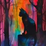 Transform your space with the enchanting silhouette of these majestic black cats