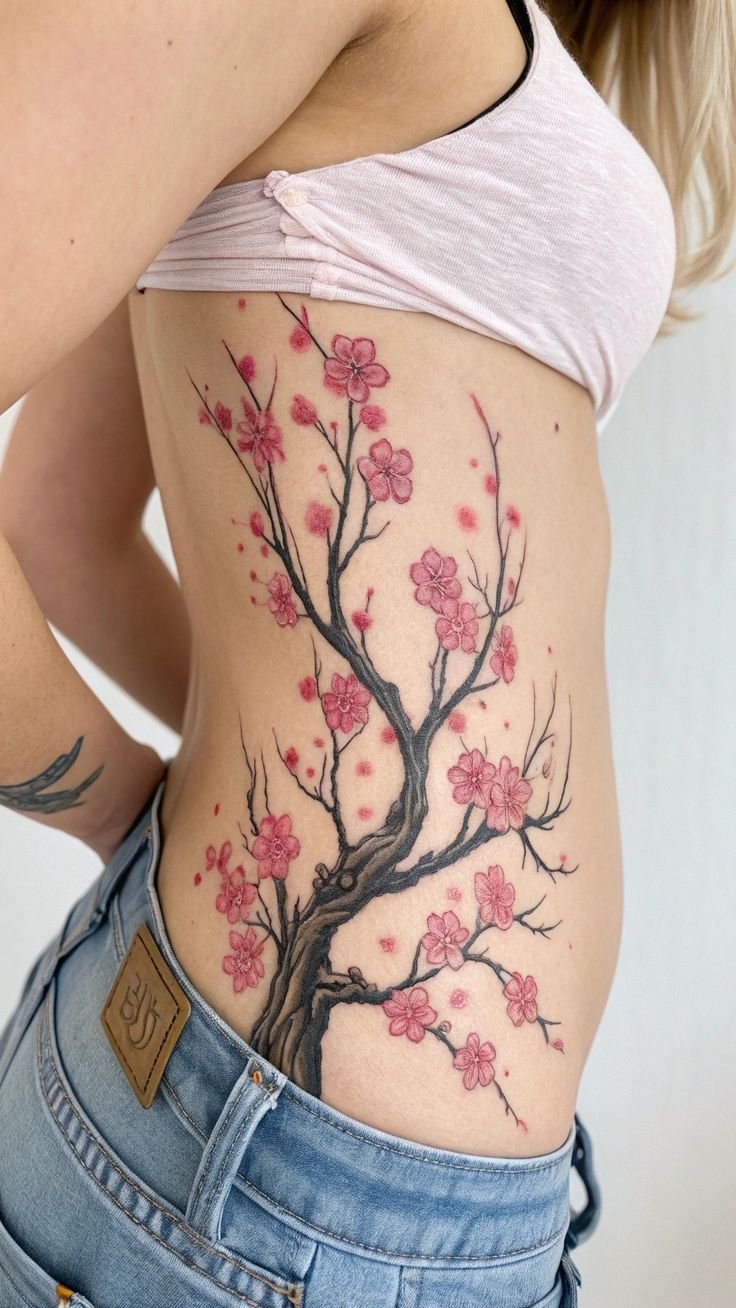 cherry blossom tattoos for women