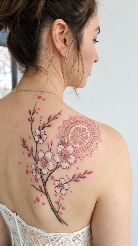 cherry blossom tattoos for women