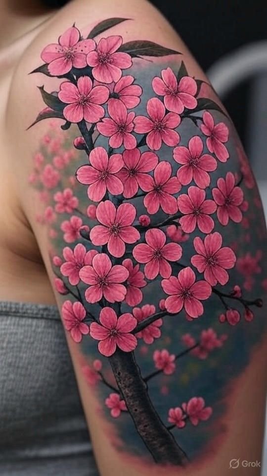 cherry blossom tattoos for women