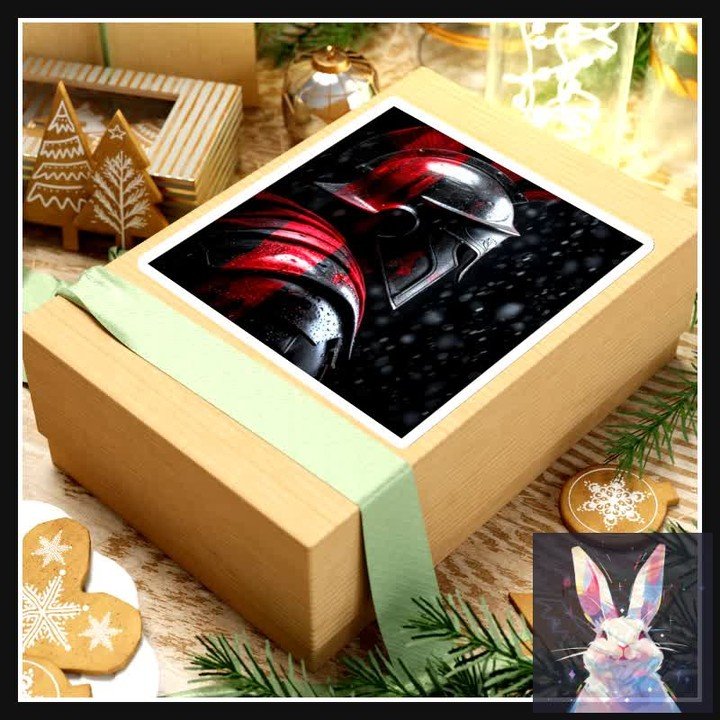 Rain-soaked Spartan Warrior Kiss-Cut Stickers