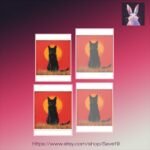 Moonlit Black Cat Kiss-Cut Stickers