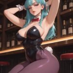Bulma’s rocking her iconic bunny suit at the bar