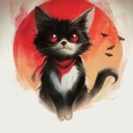 "Whiskers and witchery, feline finesse under the mystic moonlight.  Whether they