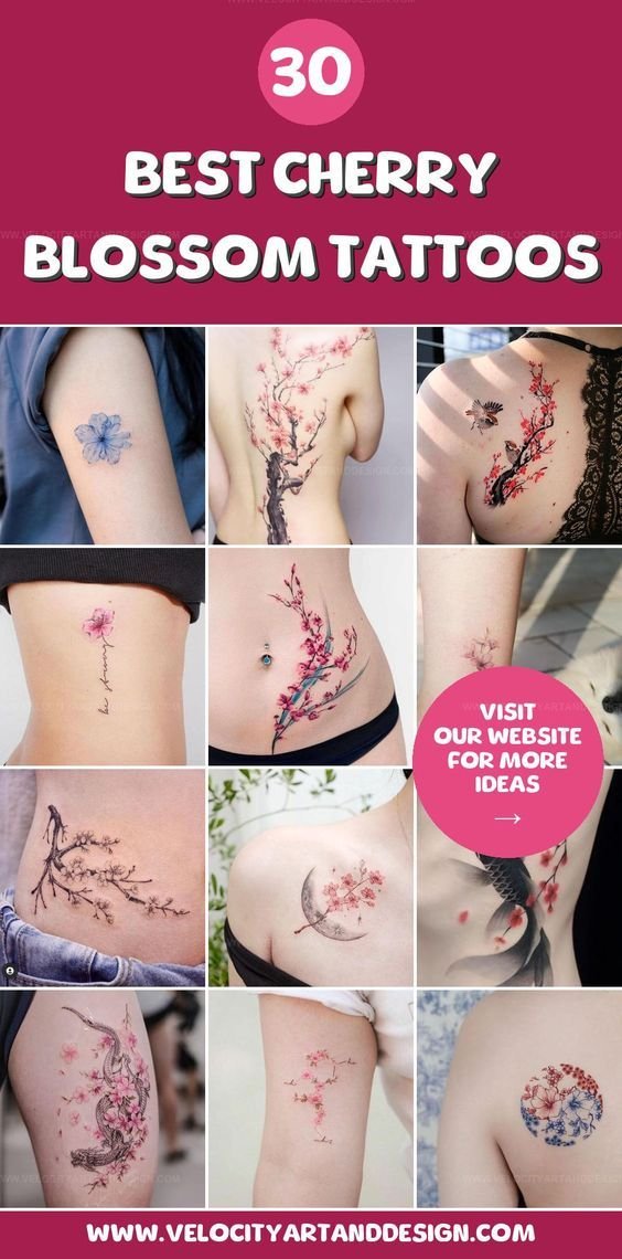 cherry blossom tattoos for women