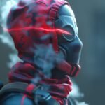 A vision in red and blue, slicing through the fog of obscurity with a laser-shar