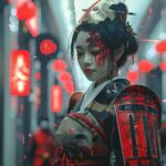 In a world where tradition meets the future, she stands as the epitome of streng