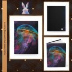 Vibrantly Colorful, Majestic Jellyfish Hardcover Journal Matte