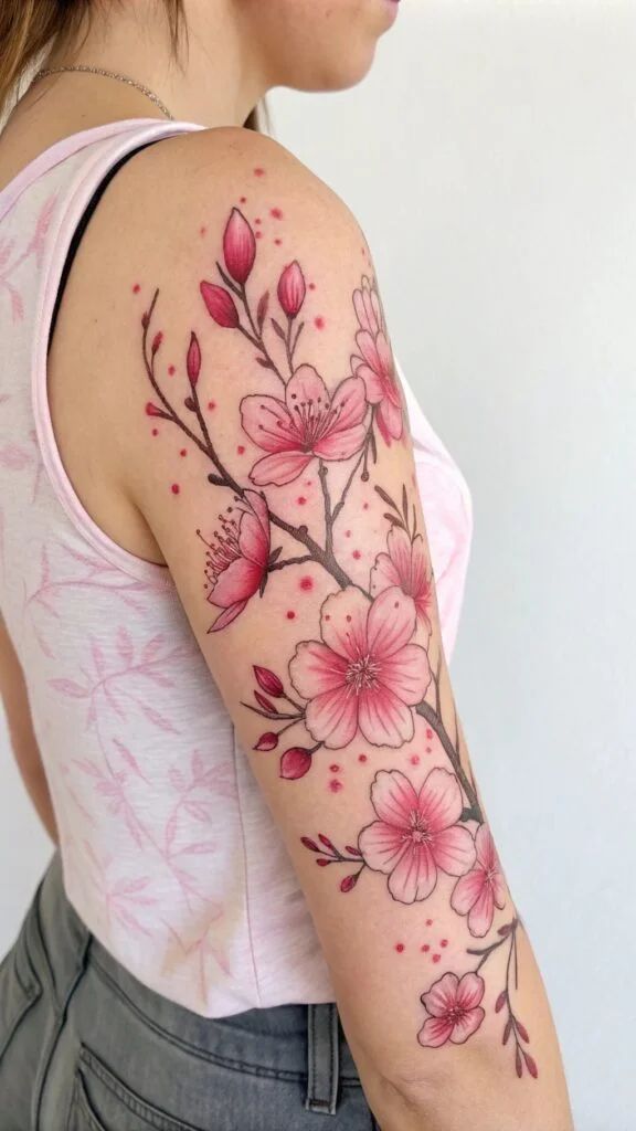 cherry blossom tattoos for women
