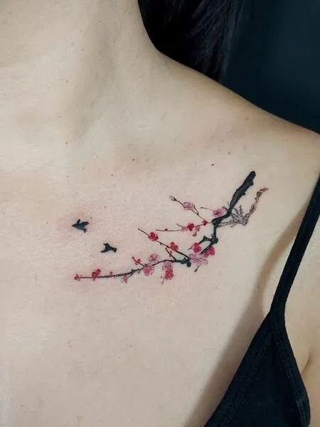 cherry blossom tattoos for women