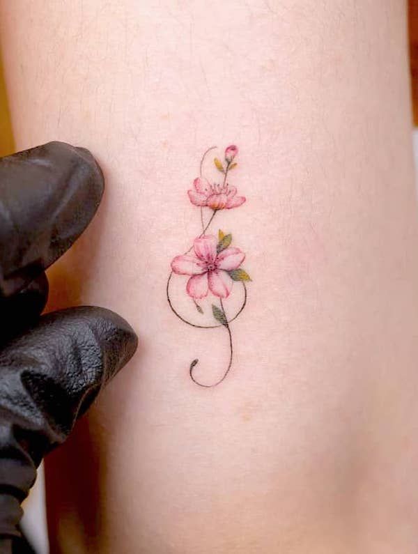 cherry blossom tattoos for women