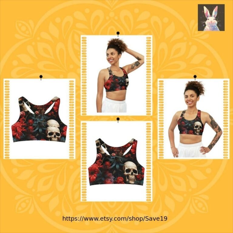 Queen Skull Sports Bra - Gothic Workout Seamless Sports Bra (AOP)