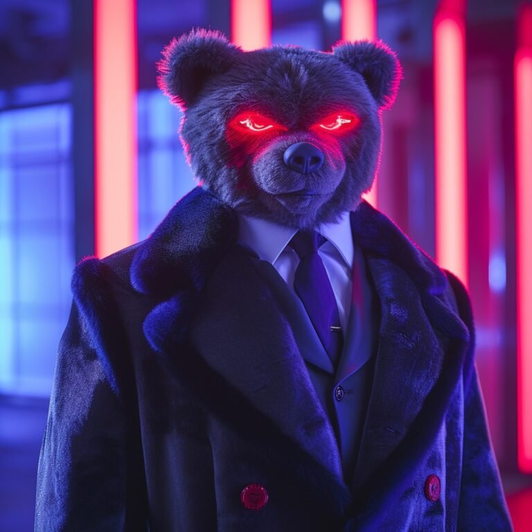 Nightfall prowler in neon lights, where the wild meets the styled.