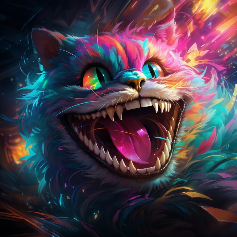 Dive into the psychedelic dreamscape of a feline fantasy.