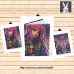 Get ready to unleash your inner rebel with our Anime Punk Girl Hardcover Journal