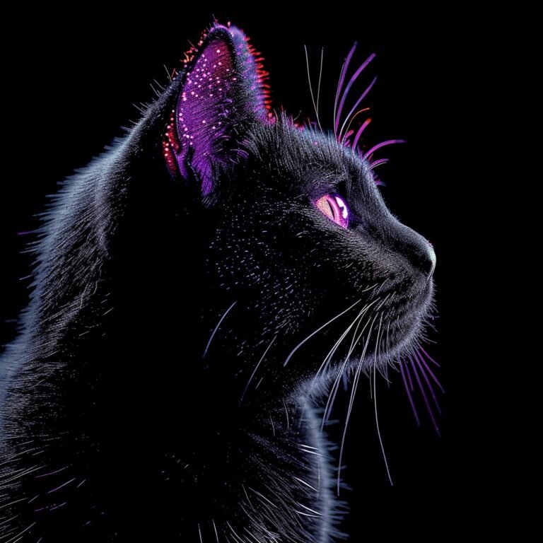 Stunning feline grace captured in a universe of colors and light.  These majesti