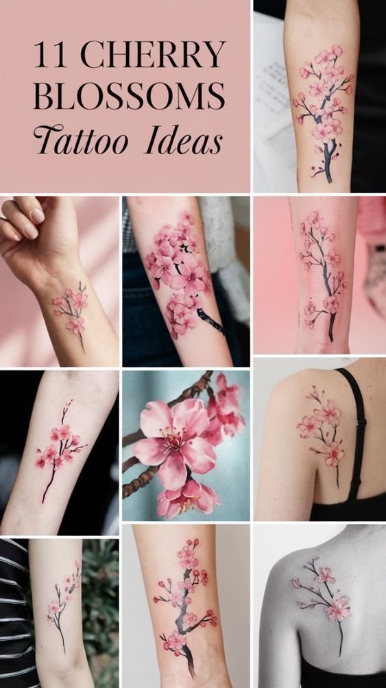 cherry blossom tattoos for women