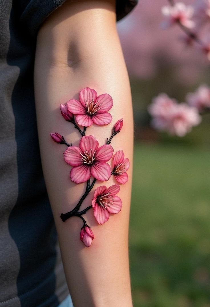 cherry blossom tattoos for women