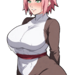 No longer fighting battles outside  her smile now guards the home she built with love. Sakura haruno