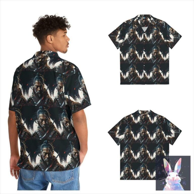 Future cyber tech samurai Men's Hawaiian Shirt (AOP)