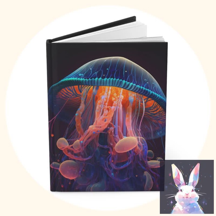 Vibrant Colorful Jellyfish Hardcover Journal Matte