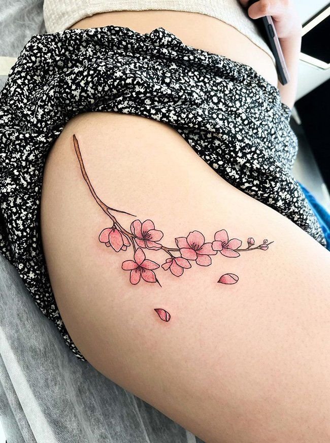 cherry blossom tattoos for women