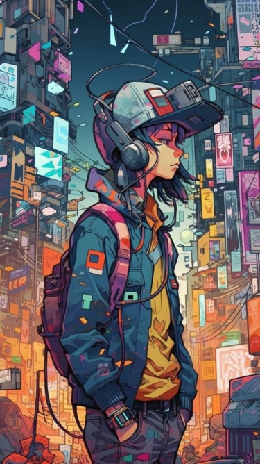 cyberpunk anime wallpaper
