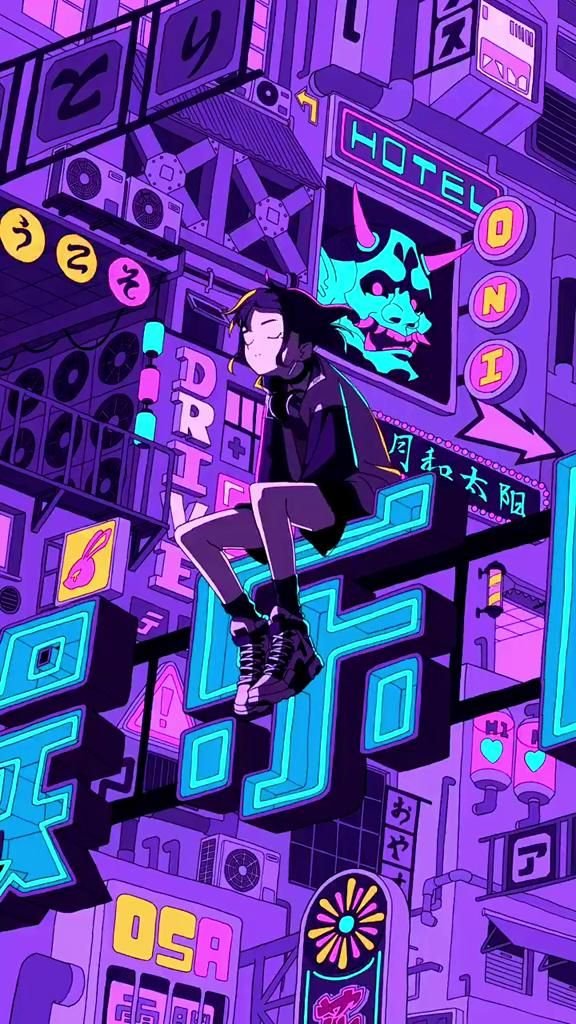 cyberpunk anime wallpaper