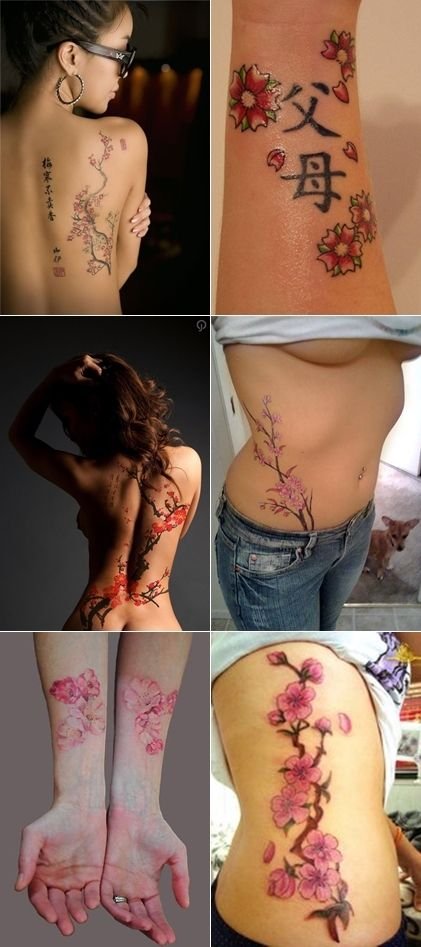 cherry blossom tattoos for women