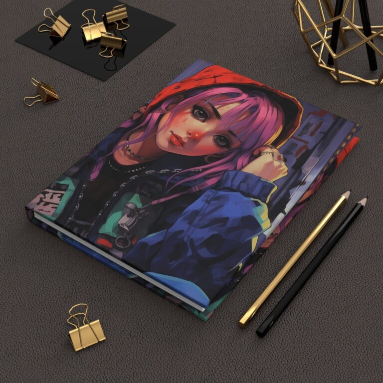 Anime Punk Girl Hardcover Journal Matte
