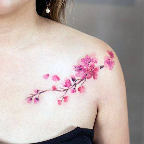 cherry blossom tattoos for women