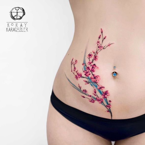 cherry blossom tattoos for women
