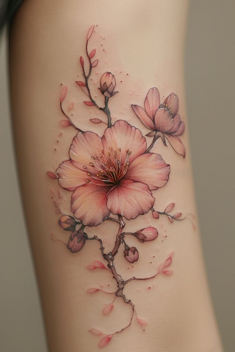 cherry blossom tattoos for women