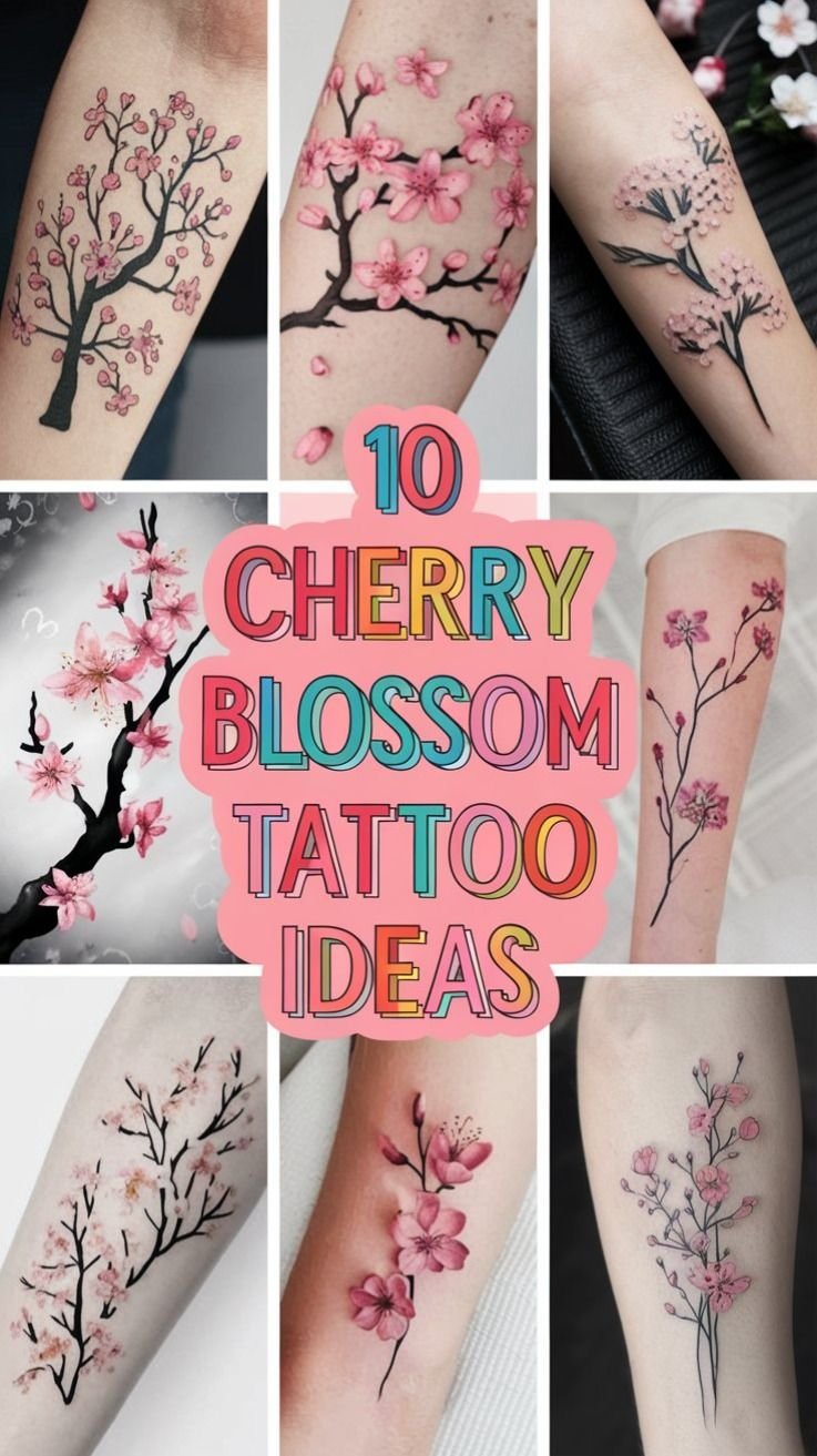 cherry blossom tattoos for women