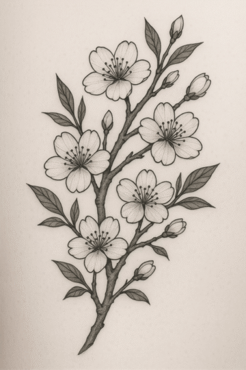 cherry blossom tattoos for women