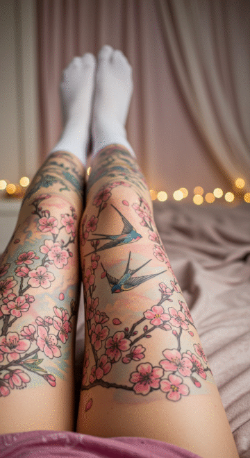 cherry blossom tattoos for women